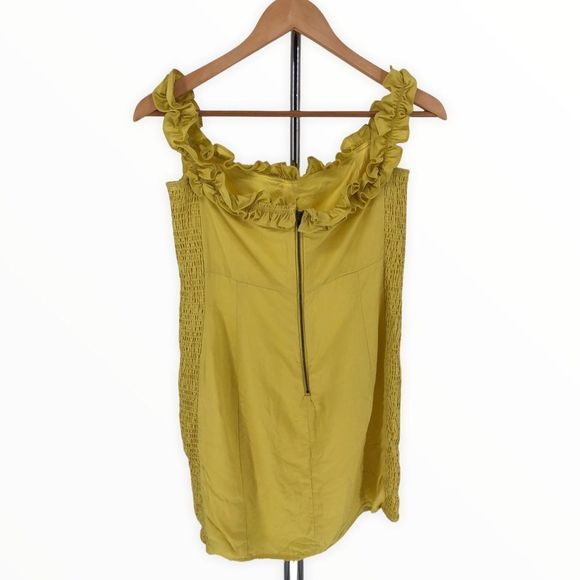 ASTR the Label Renata Yellow Lemon Ruffle Off Shoulder Mini Dress size Large - Picture 9 of 12